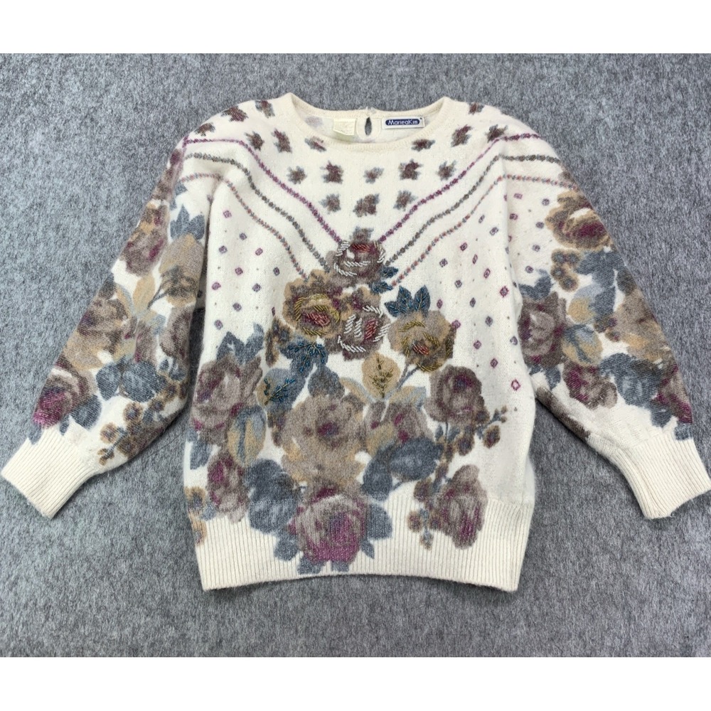 VTG Mariea KIM Women's Angola Rabbit Hair Wool Blend Sweater Size M